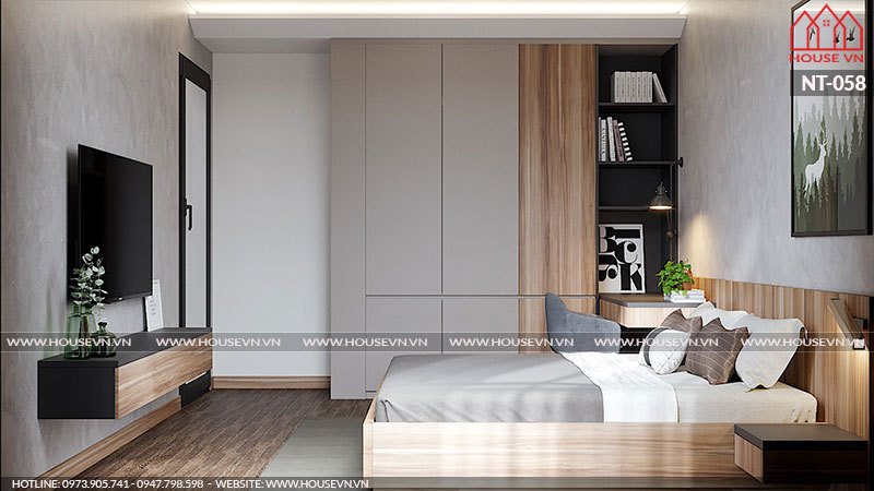 Trang trí nội thất phòng ngủ hiện đại đẹp, đơn giản và vô cùng thoáng đãng đúng ý chủ nhân đề ra.