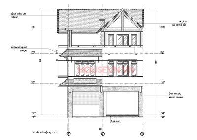 Bản vẽ chi tiết biệt thự tân cổ điển mái ngói sang trọng diện tích 150m2