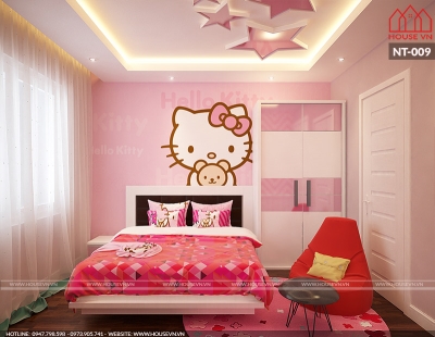 Mẫu thiết kế nội thất phòng ngủ dành cho bé gái được yêu thích nhất