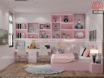 Những mẫu thiết kế nội thất phòng ngủ xinh xắn dành cho bé gái