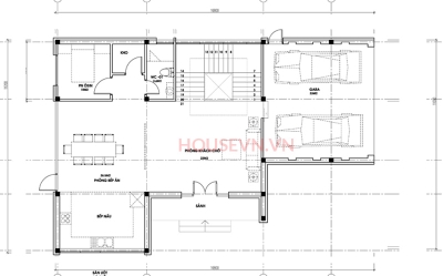 Tư vấn bản vẽ mặt bằng tổng thể nhà biệt thự hiện đại 3 tầng diện tích 152m2 