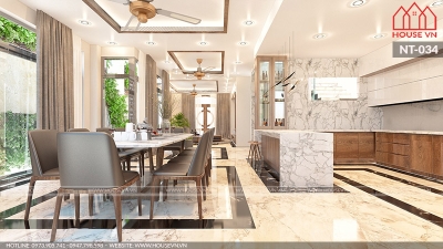 Mẫu thiết kế nội thất phòng bếp theo phong cách hiện đại đẹp tinh tế tại Hải Phòng