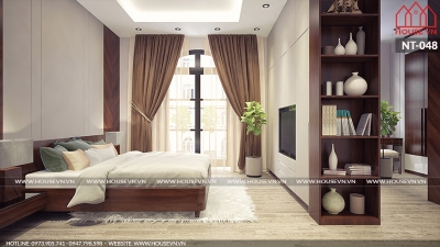 Phương án thiết kế nội thất phòng ngủ có không gian thay đồ riêng biệt