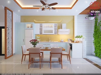 Thiết kế nội thất phòng ăn đẹp tiện nghi chi phí đầu tư tiết kiệm