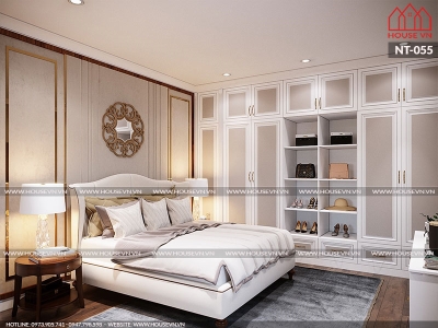 Ý tưởng thiết kế nội thất phòng ngủ phong cách tân cổ điển đẹp