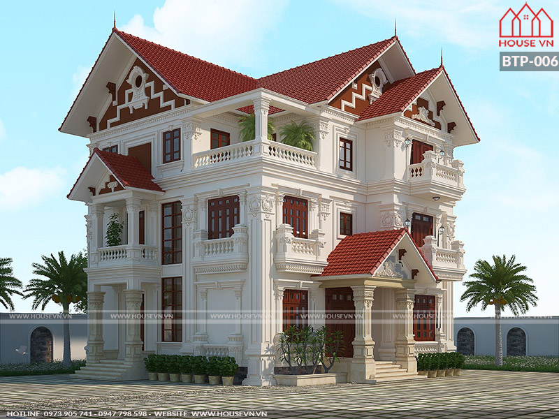 Housevn thiết kế biệt thự Pháp tại Nam Định sang trọng và tiện nghi