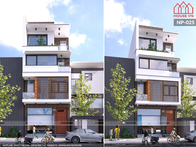 Thiết kế nhà đẹp 4 tầng hiện đại tại Uông Bí (Quảng Ninh)
