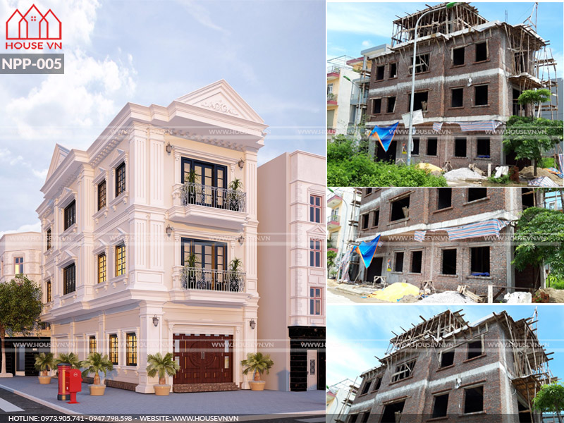 Nhà phố kiểu Pháp 85m2 xây trọn gói 3 tầng tại Quảng Ninh