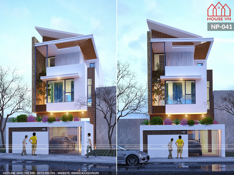 Những mẫu thiết kế nhà đẹp 3 tầng mái thái mặt tiền 6m của Housevn
