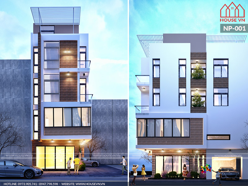 Những mẫu nhà phố 3 tầng đến 5 tầng phong cách hiện đại của Housevn