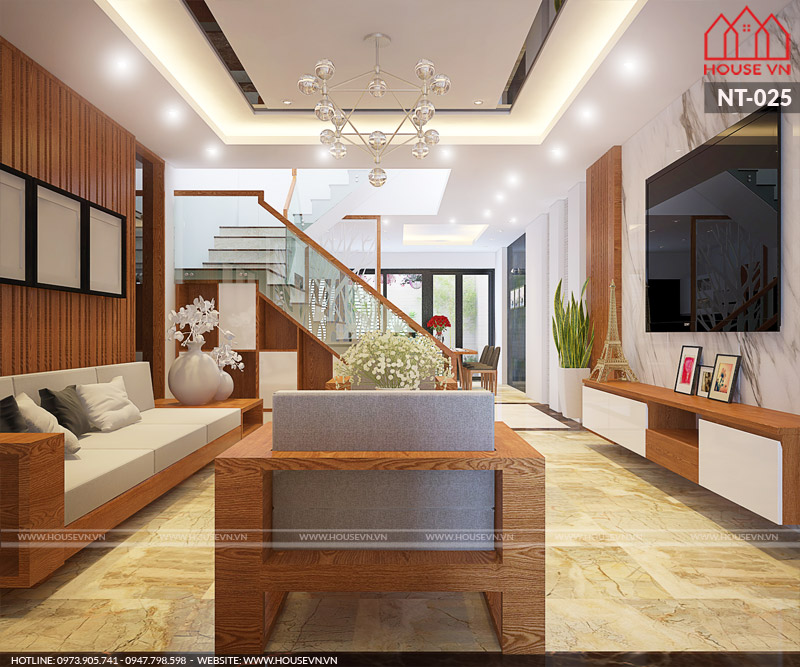 Thiết kế nội thất hiện đại cho nhà phố 4 tầng 90m2 siêu đẹp
