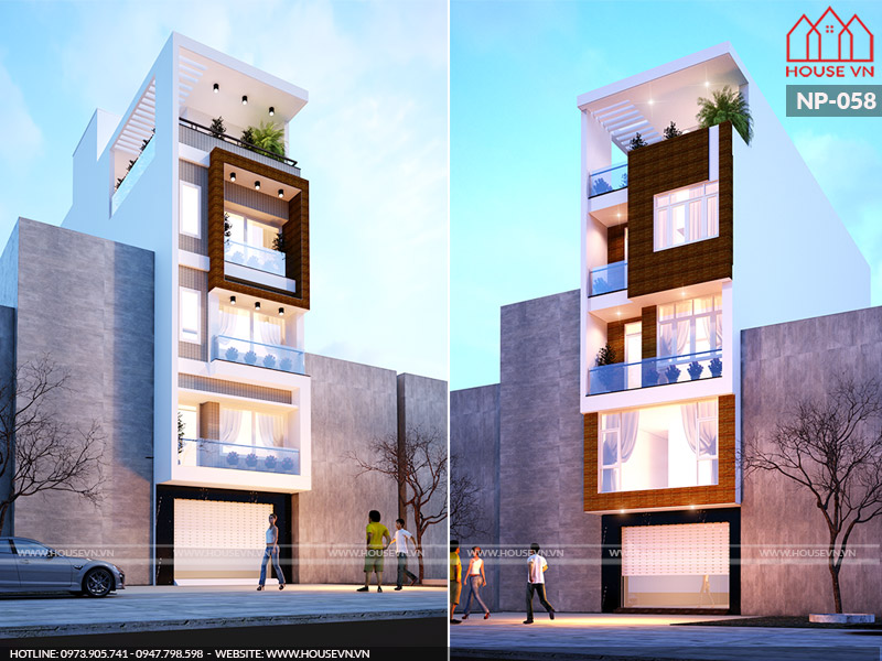 Mẫu thiết kế nhà phố 5 tầng đẹp tại Bắc Ninh diện tích 90m2