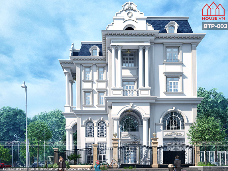 Mẫu biệt thự 4 tầng kiểu Pháp đẹp tại Quảng Ninh - Housevn