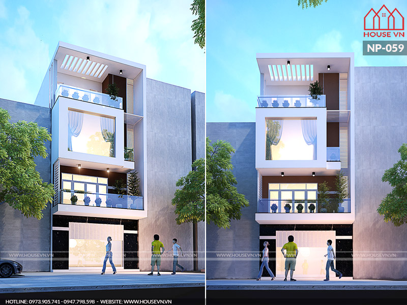 mẫu thiết kế nhà phố hiện đại 4 tầng đẹp tại Hải Phòng