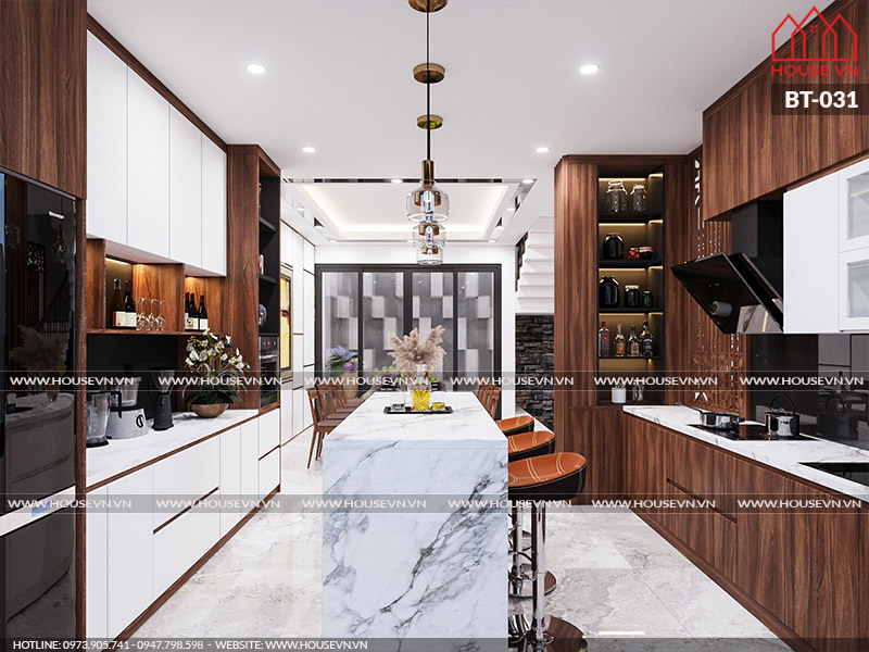Gợi ý thiết kế nội thất phòng bếp dành cho biệt thự đẹp ấn tượng