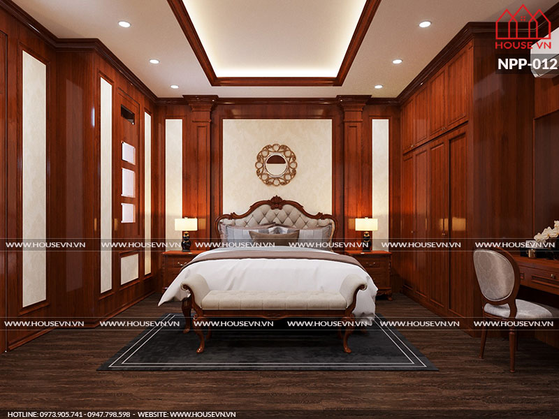 Thiết kế nội thất phòng ngủ Pháp đẹp nhẹ nhàng thanh thoát