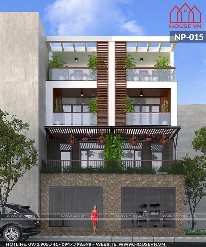 mẫu thiết kế nhà phố hiện đại đẹp 4 tầng