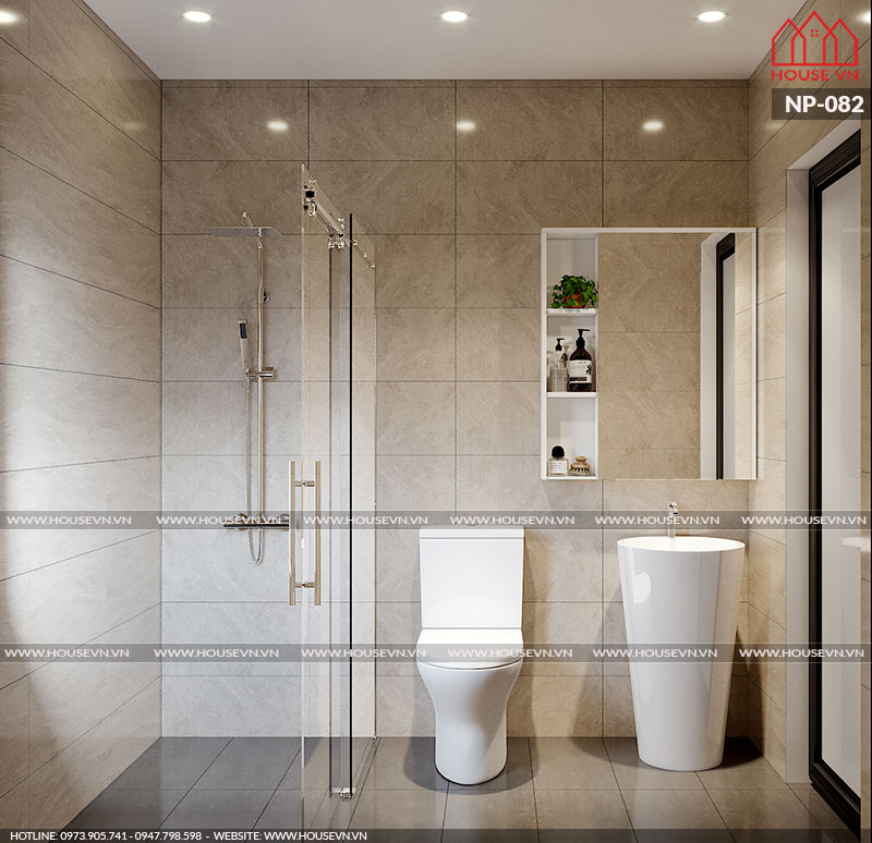 Mẫu thiết kế nội thất phòng vệ sinh kết hợp phòng tắm đẹp