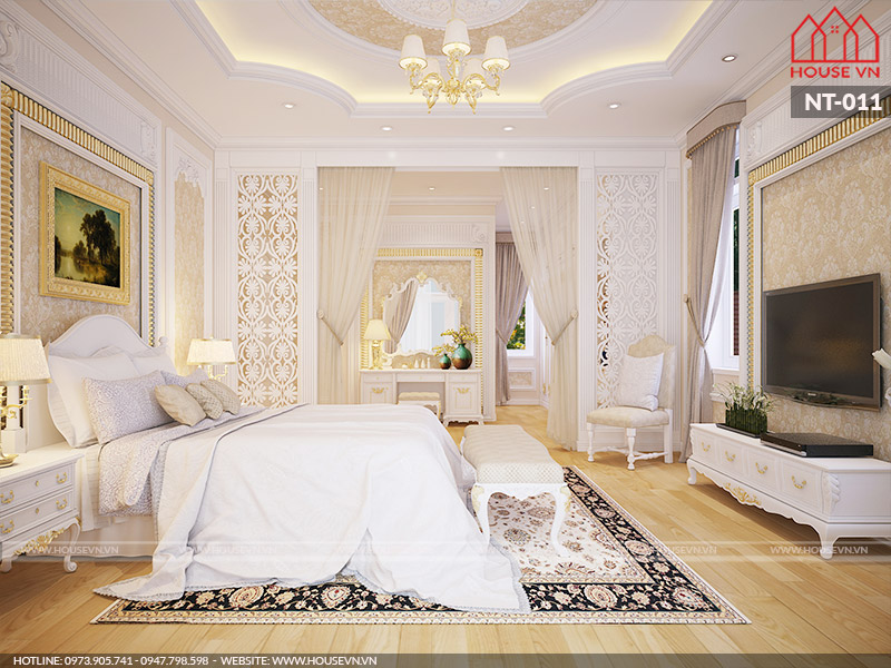 nội thất phòng ngủ kiểu cổ điển Châu Âu đẹp nhất