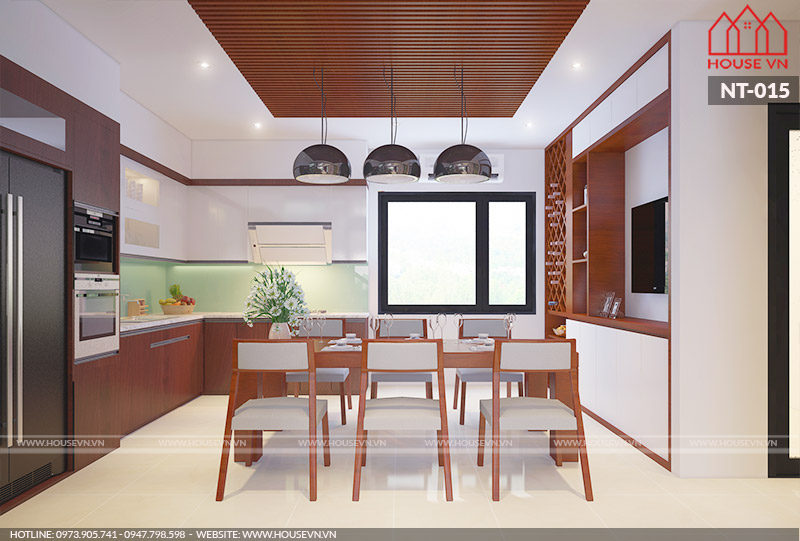thiết kế và bày trí nội thất phòng ăn tủ bếp đẹp