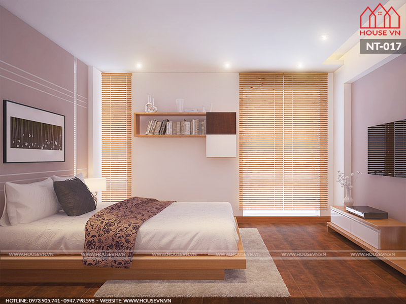 Phương án thiết kế nội thất phòng ngủ hiện đại đẹp trang nhã