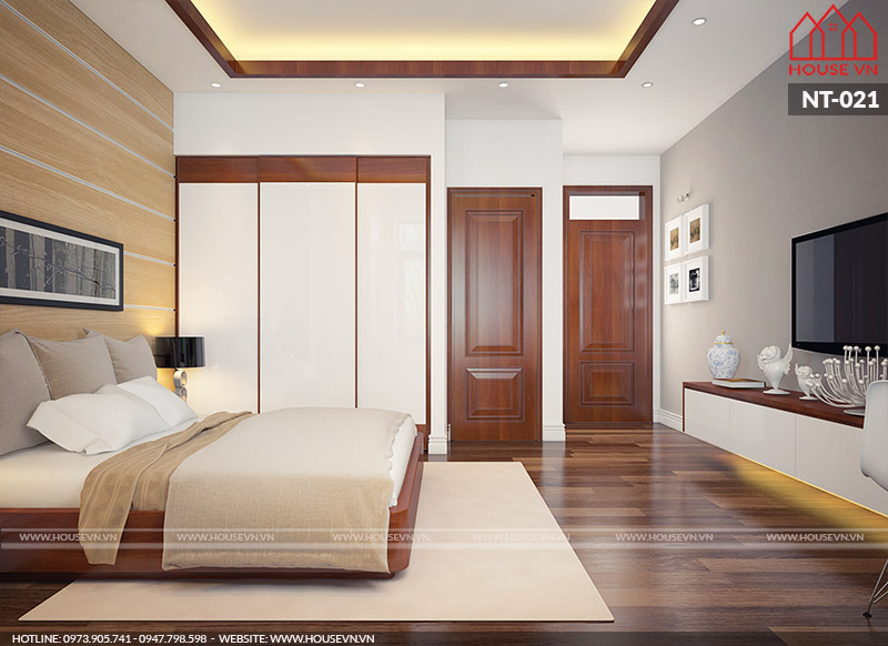 Phương án thiết kế nội thất phòng ngủ hiện đại đẹp trang nhã