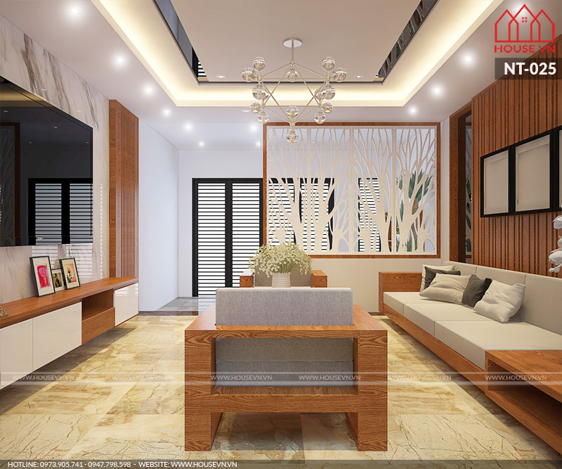 Ý tưởng thiết kế nội thất phòng khách hiện đại đơn giản mà lịch thiệp phù hợp với phong cách nội thất chung của ngôi nhà