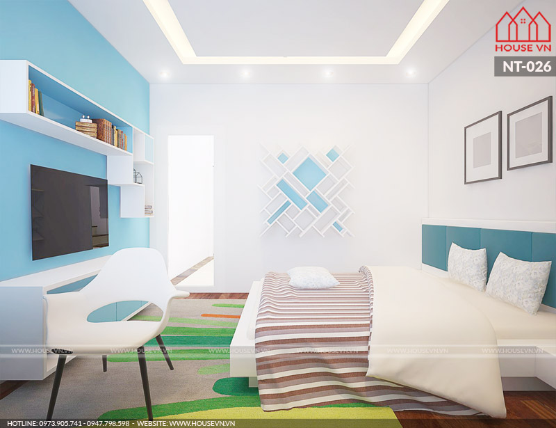 Ý tưởng thiết kế nội thất phòng ngủ bé trai đơn giản nhưng hiện đại và cá tính đáp ứng đúng yêu cầu của CĐT