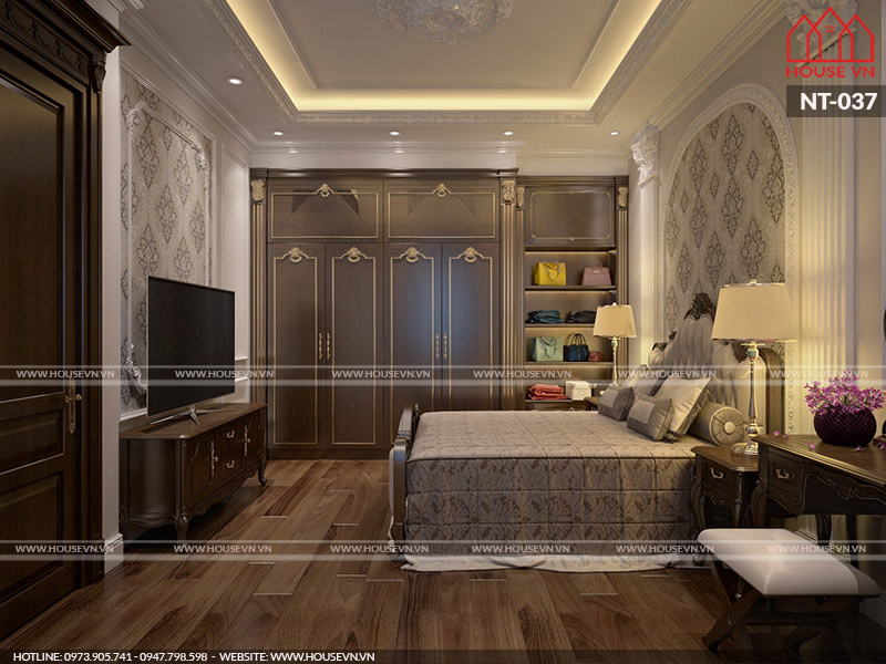 Những mẫu thiết kế nội thất phòng ngủ kiểu Pháp đẹp trang nhã