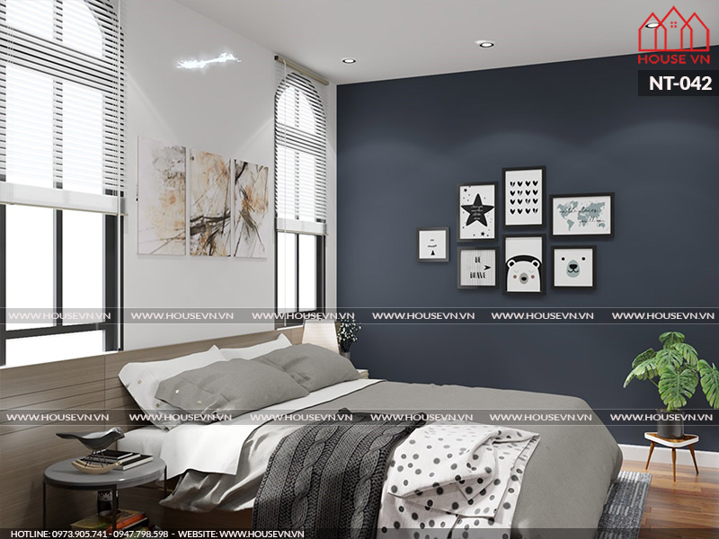 Mẫu nội thất phòng ngủ 3 đẹp được đội ngũ thiết kế Housevn chú trọng trong từng đường nét