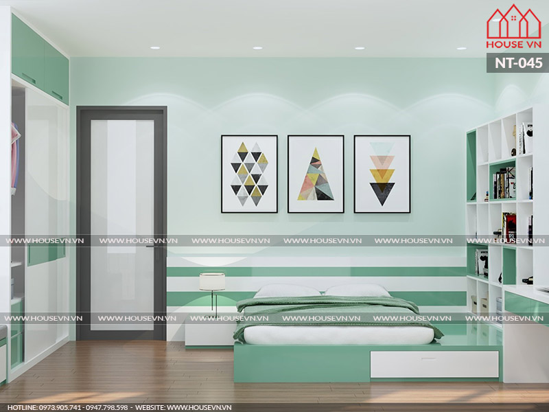 Ý tưởng thiết kế nội thất phòng ngủ với gam màu độc đáo, phá cách