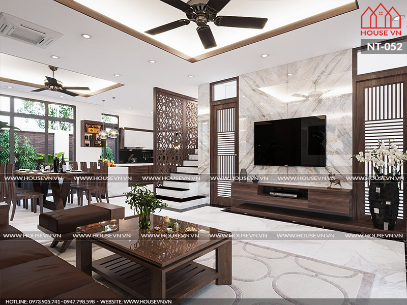 Mẫu thiết kế nội thất phòng khách theo phong cách hiện đại đẹp