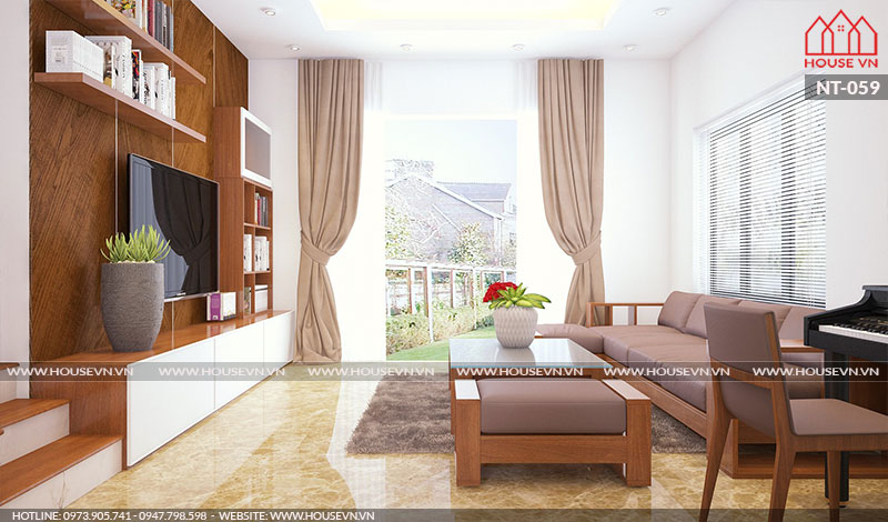 Không gian phòng khách trở nên nổi bật hơn, tránh sự nhàm chán và đơn điệu từ các thiết kế đơn giản.