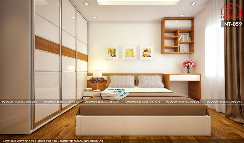 Tham khảo phương án thiết kế nội thất phòng ngủ nhà phố mang phong cách hiện đại trẻ trung