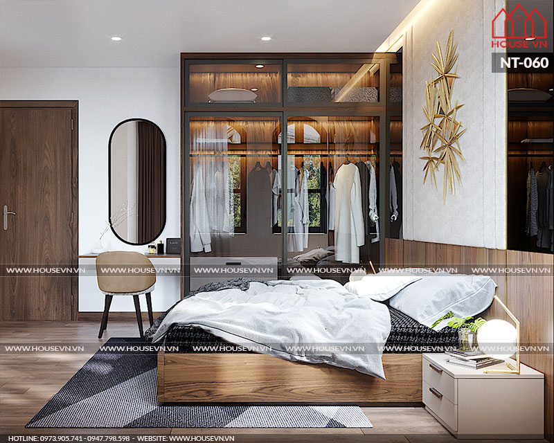 Thiết kế nội thất phòng ngủ Vinhomes sang trọng phong cách hiện đại